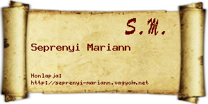 Seprenyi Mariann névjegykártya